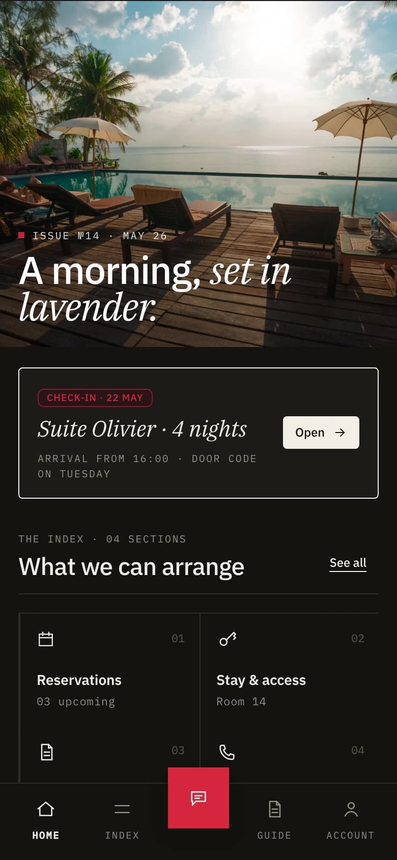 editorial template, dark mode