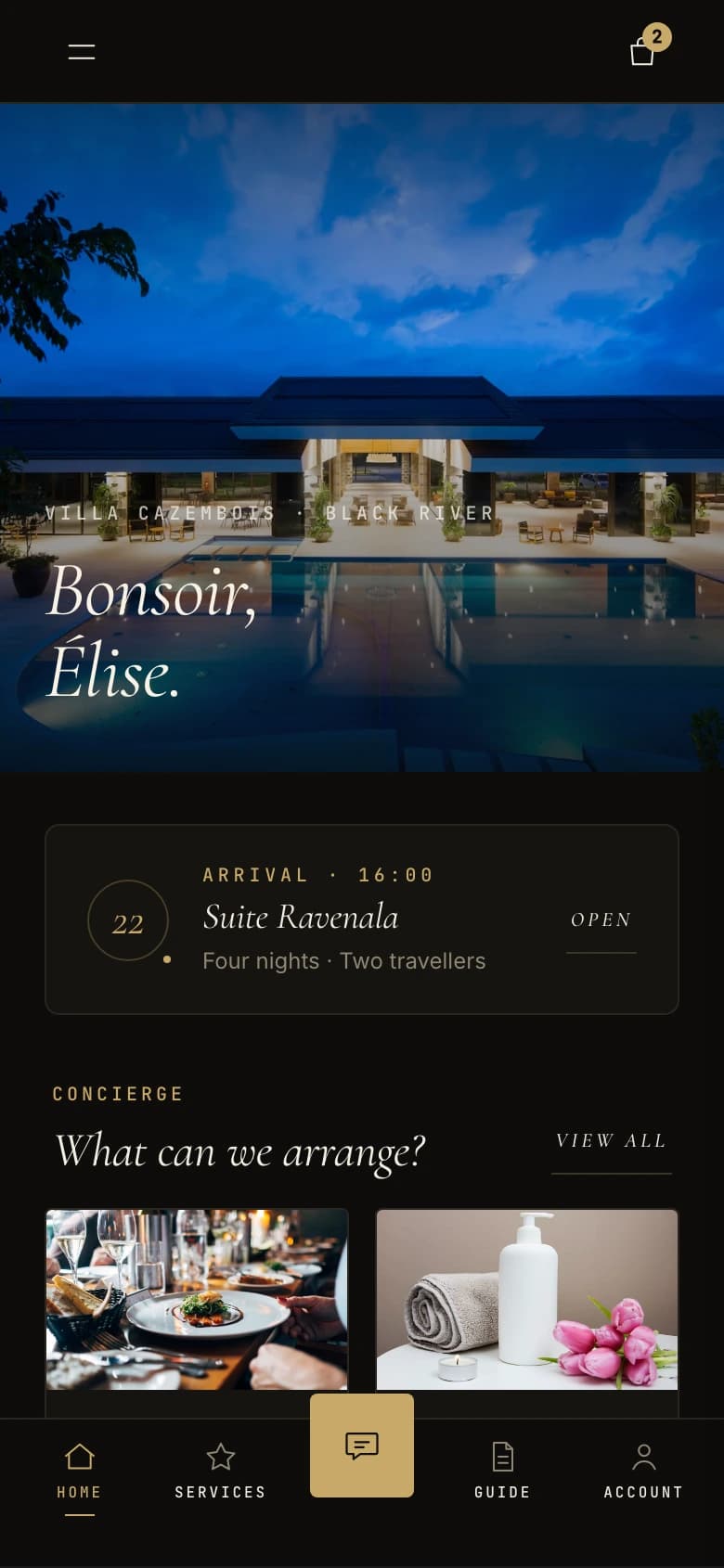 luxe template, dark mode
